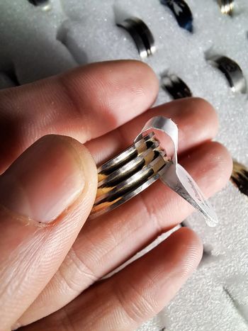 Bague acier inoxydable dorées