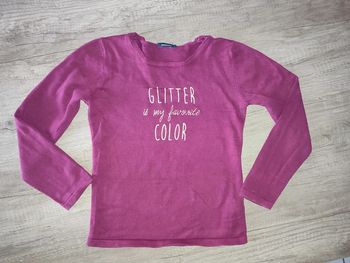 Pull bordeaux 10 ans in extenso "Glitter is my favorite color "
