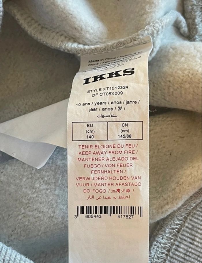 Sweat à capuche ikks taille 10 ans excellent état - photo numéro 14