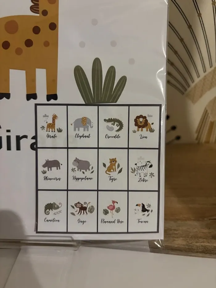 Affiches “Animaux de la Savane” pour chambre enfant - photo numéro 2