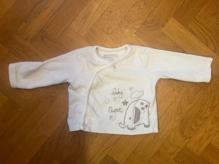 Gilet blanc croisé à pressions 3 mois