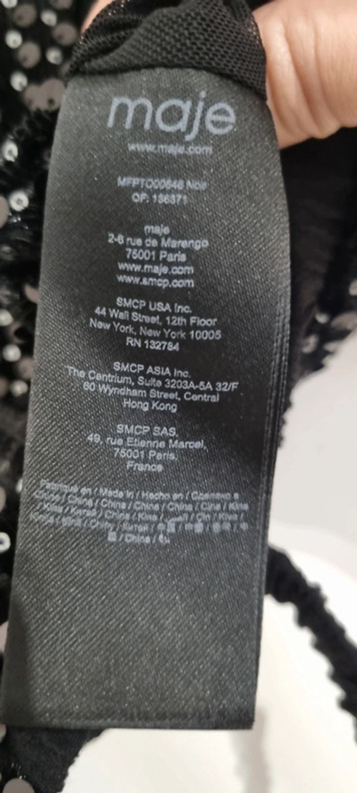 Top débardeur sequins noir maje taille 3 40 neuf avec étiquette - photo numéro 12