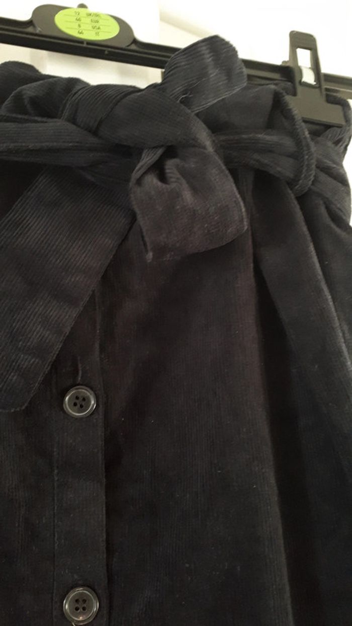 Jupe midi velours côtelé 36 noire nafnaf - photo numéro 3