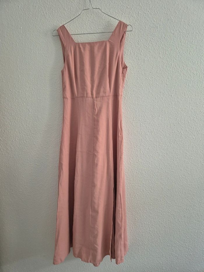 Robe mi-longue rose Mango