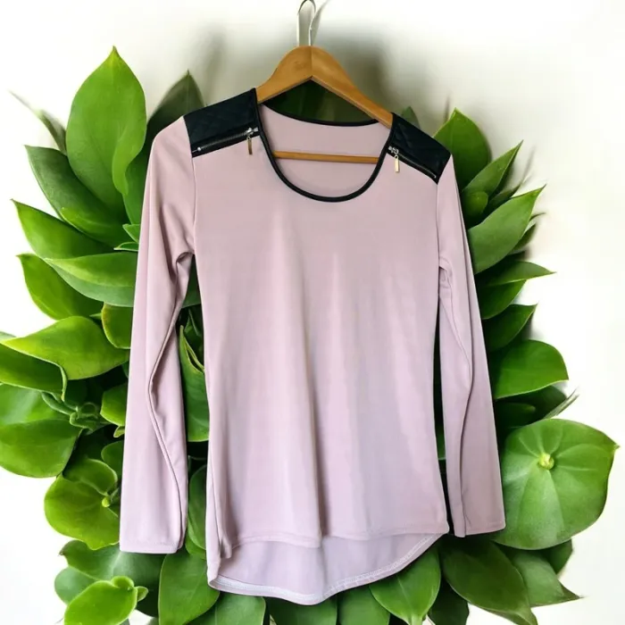 Haut rose poudrée fabriqué en France taille unique