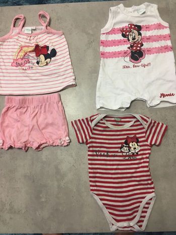 Habits été bébé 9 mois Disney Minnie lot de 4