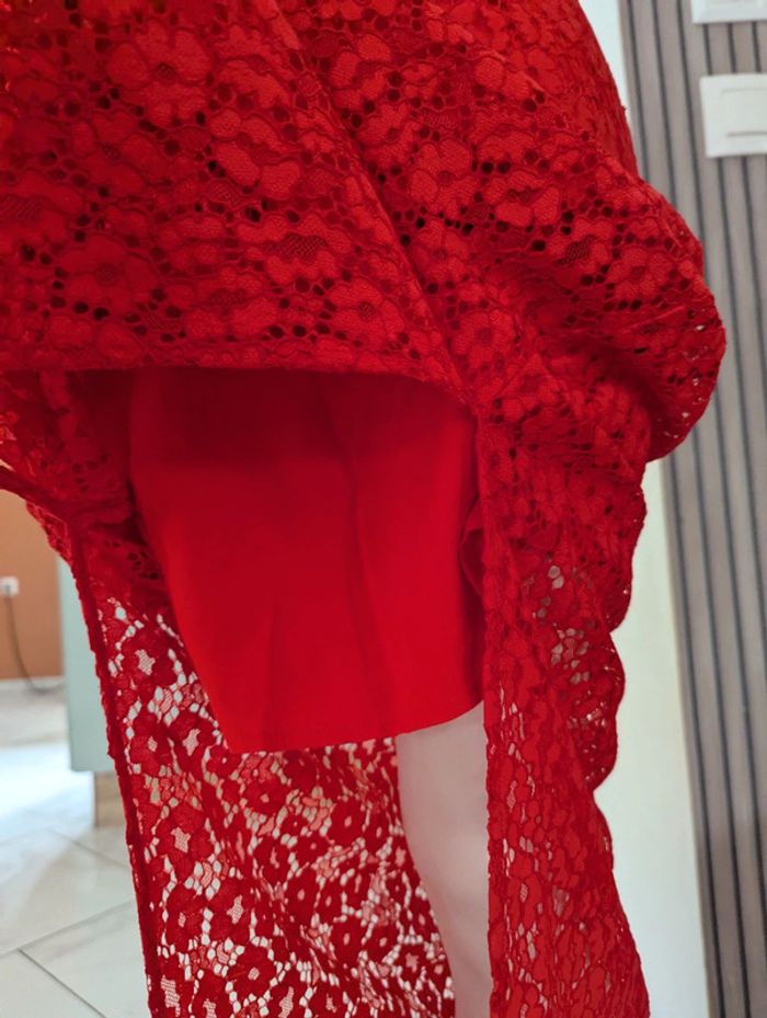 Neuve ! Robe ZAPA rouge élégante en dentelle – Taille S - photo numéro 7