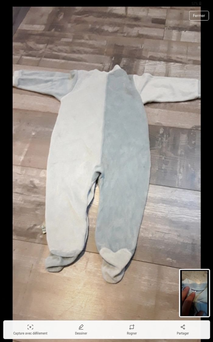 Grenouillere bleu gris pingouin - photo numéro 9