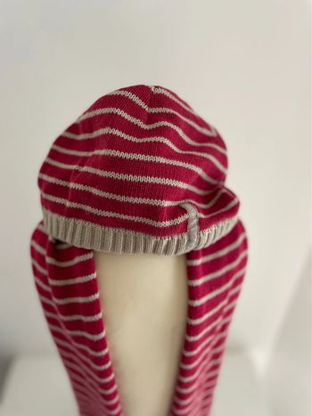 Bonnet rouge rayure garçon