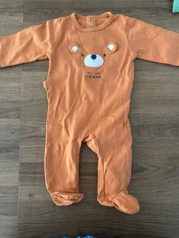 Pyjama ours orange 1 mois