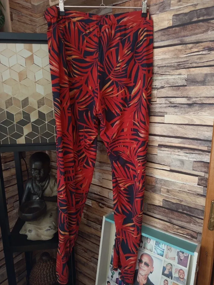 Pantalon fluide rouge noir  t40 - photo numéro 10