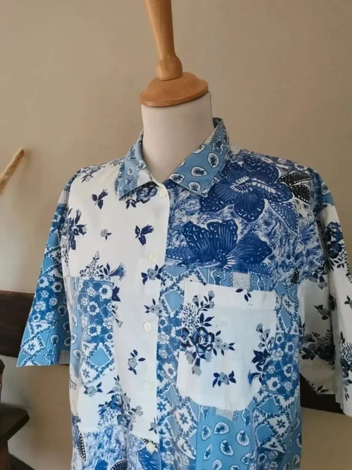 Chemise patchwork bleue - photo numéro 3