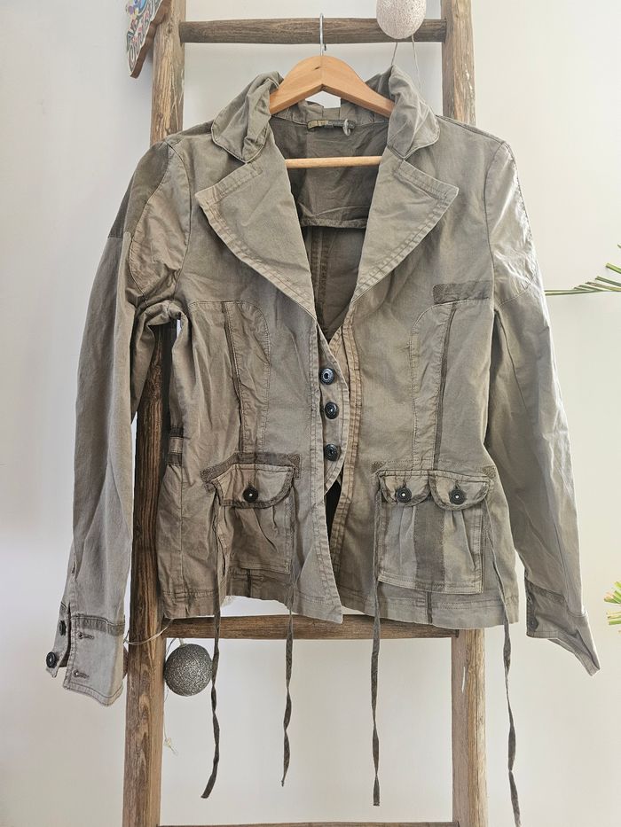 Veste couleur sable taupe Eva Kayan années 2000 taille 40 L