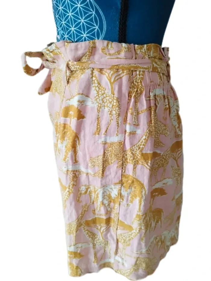 Jupe courte en lin rose safari - Pink Crush - photo numéro 5