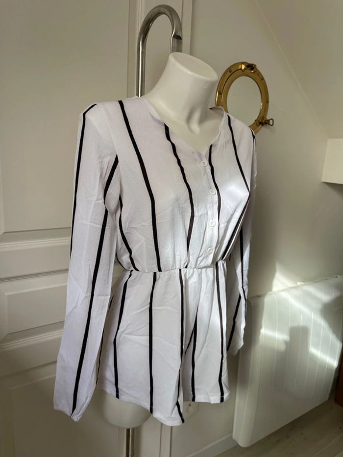 Combinaison short à rayures - photo numéro 7