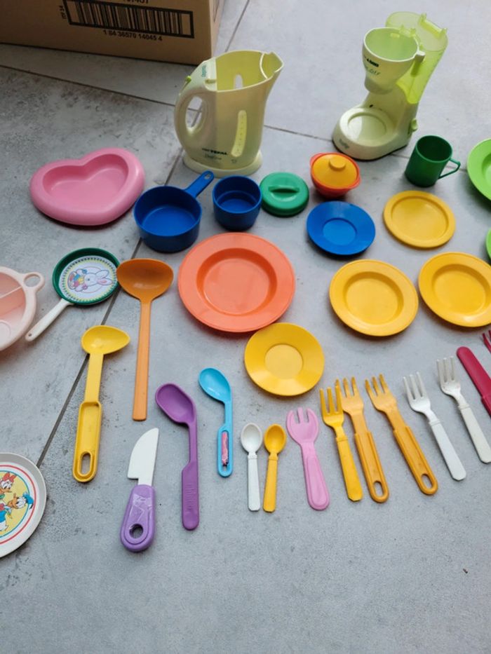 Gros lot dînette assiette couverts verre - photo numéro 4