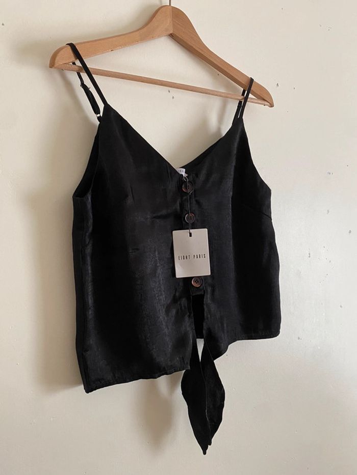 Débardeur satin noir - photo numéro 2