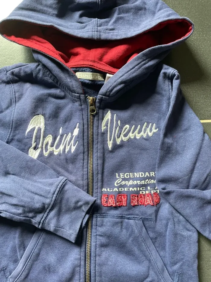 Sweat-shirt à capuche bleu violacé - photo numéro 2