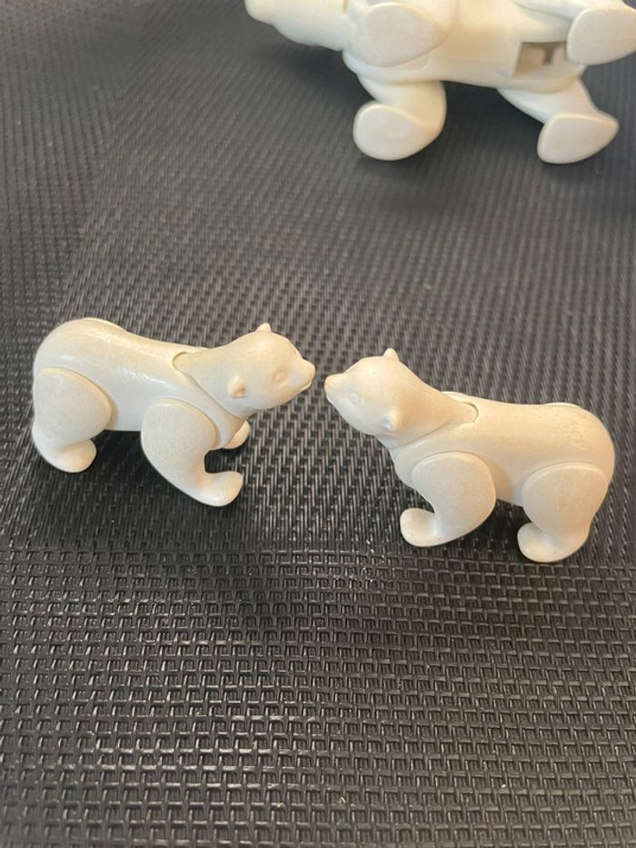 Playmobil lot figurines famille Ours polaires 1 adulte et 2 bébés oursons blancs animaux sauvages - photo numéro 8