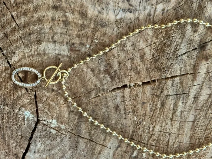 Collier réglable chaîne boule cercle tige traversante Manille cd - photo numéro 6
