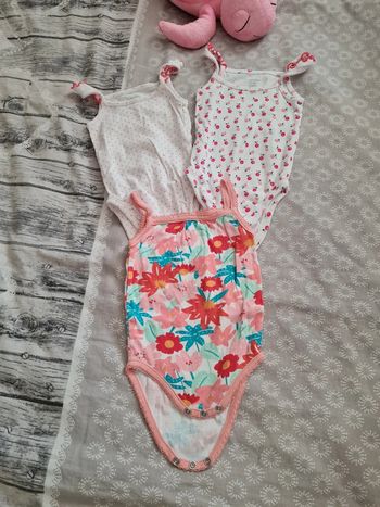 Lots de 3 bodies à bretelles 3 mois obaibi