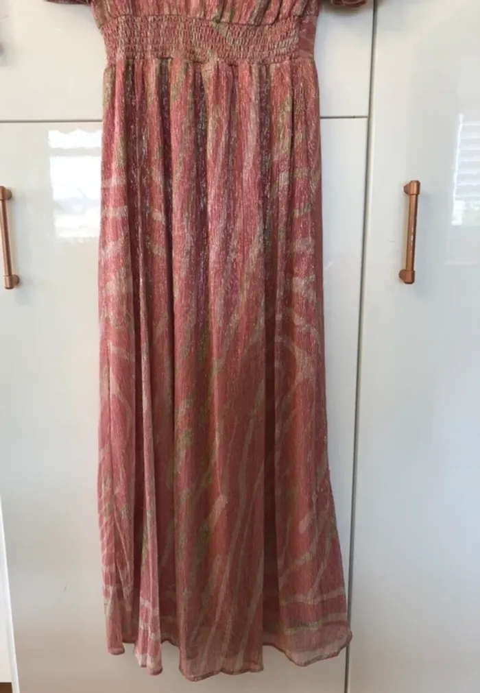 Robe longue d’été soirée rose élégante brillant - photo numéro 6