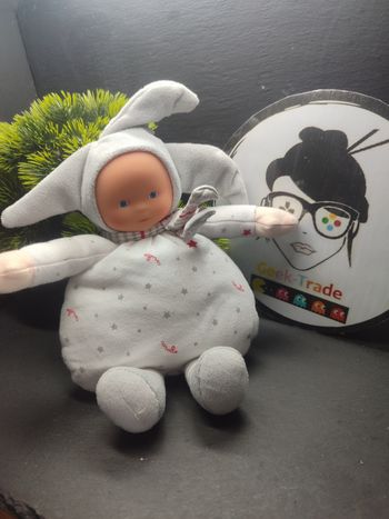 Doudou lutin Baby Corolle Petite étoile poupée gris blanc rouge écharpe 2016