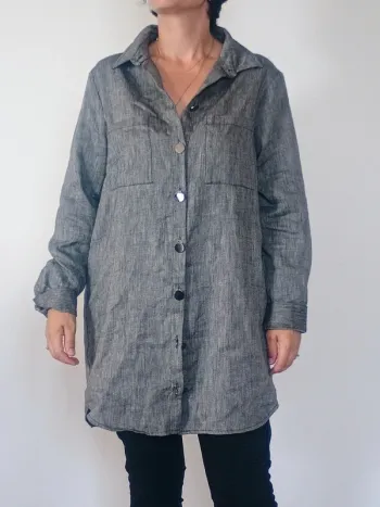 Surchemise longue grise Zapa – T40 – Laine mix