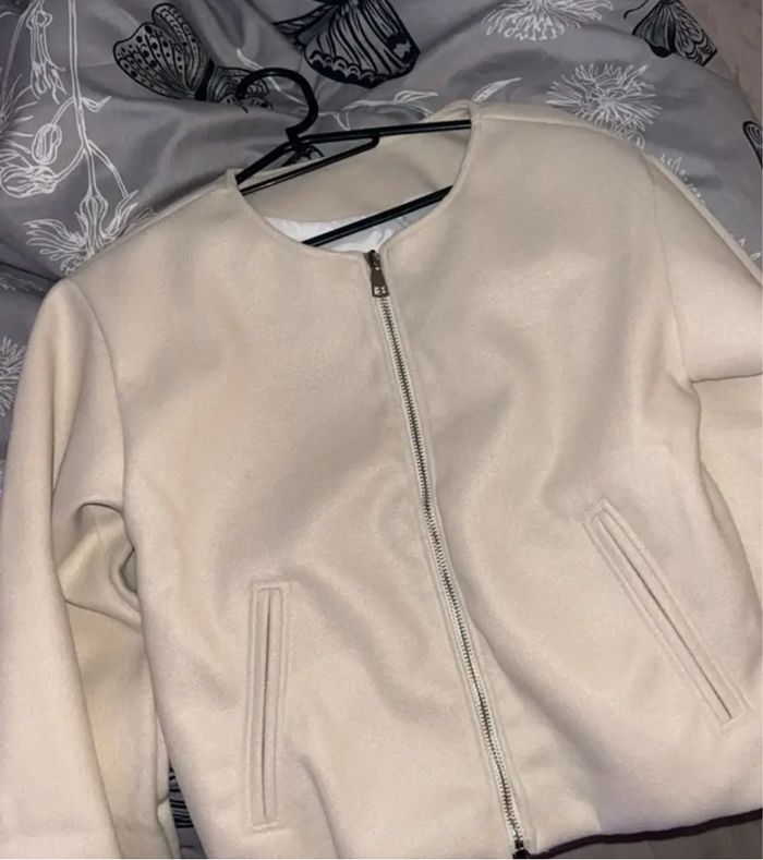 Veste bomber décontractée pour femme, col rond, coupe oversize, zip devant, poches, lavage à la main, manteau d'hiver léger et respirant - photo numéro 3