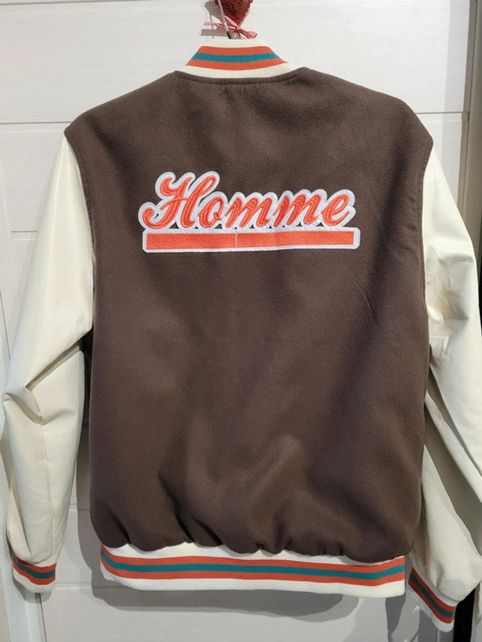 Blouson Bomber universitaire Melton Homme - photo numéro 2