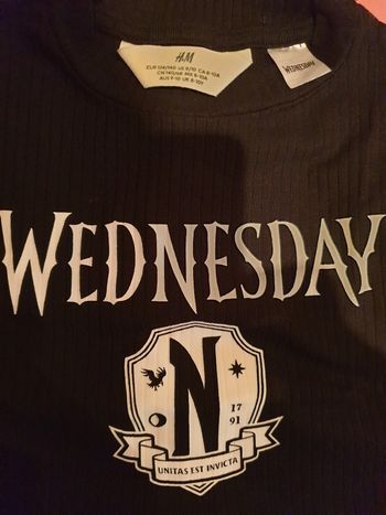 Ensemble short + t-shirt Mercredi Addams 10 ans