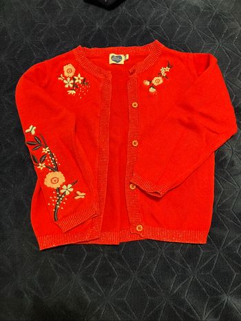 Gilet floral framboise