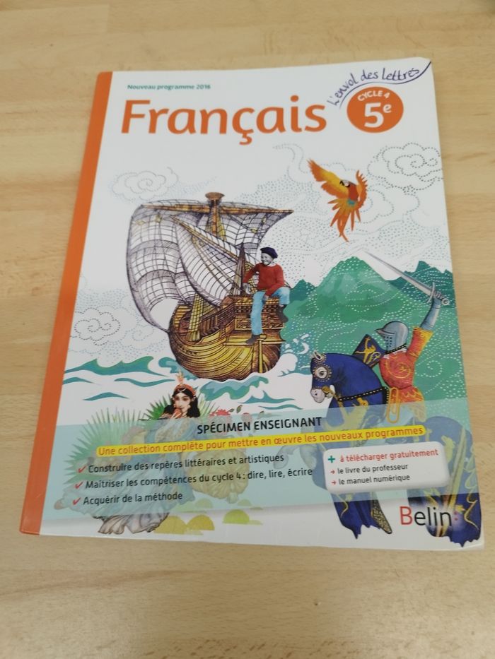 Livre français 5ème l envol des lettres Belin