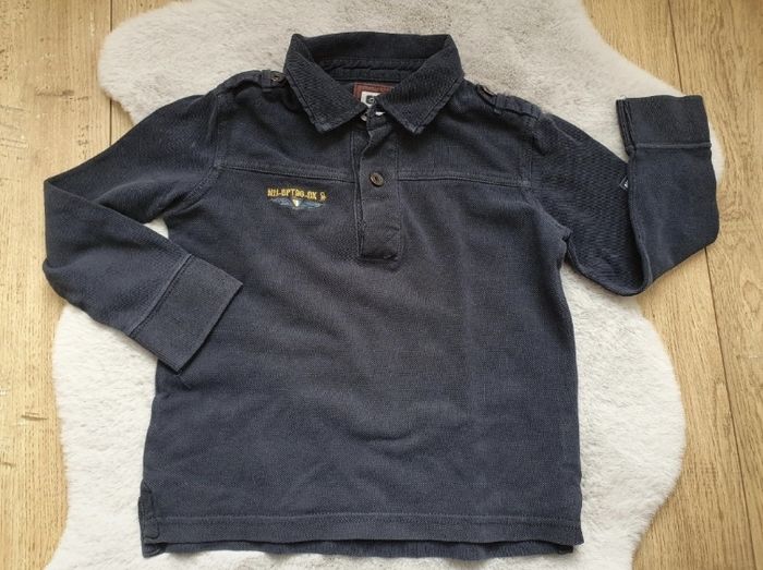 Polo manches longues bleu marine Okaïdi 4 ans