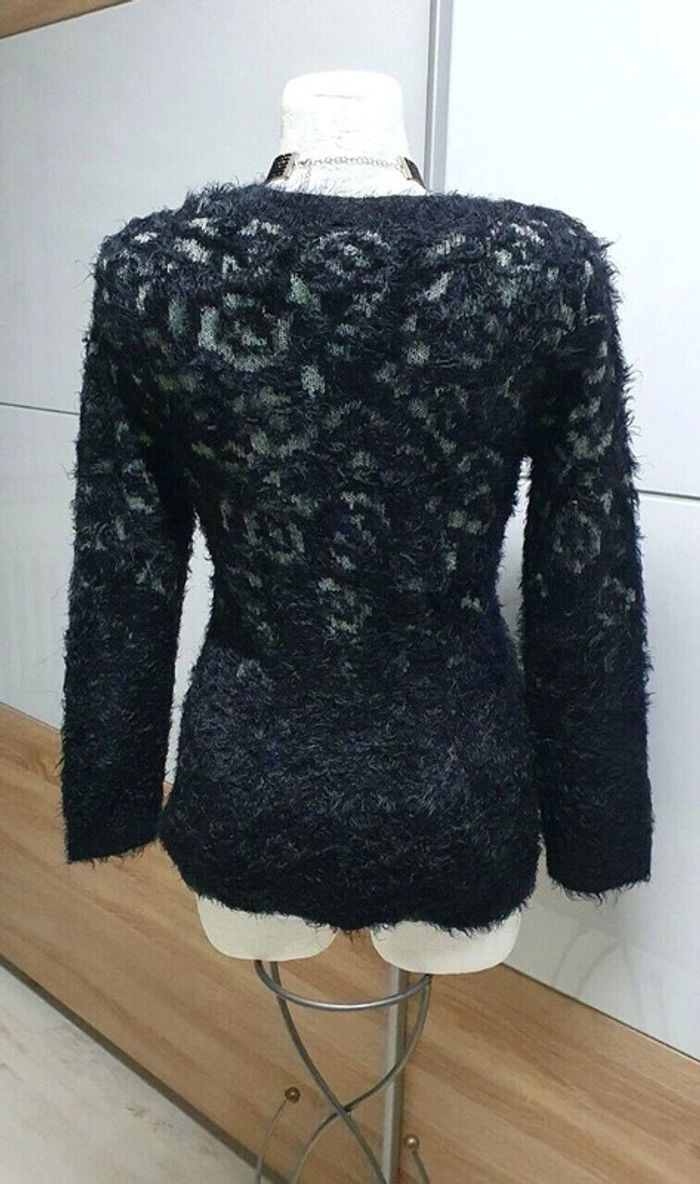 Beau pull noir et gris argenté à poils Yessica 38/40 - photo numéro 9