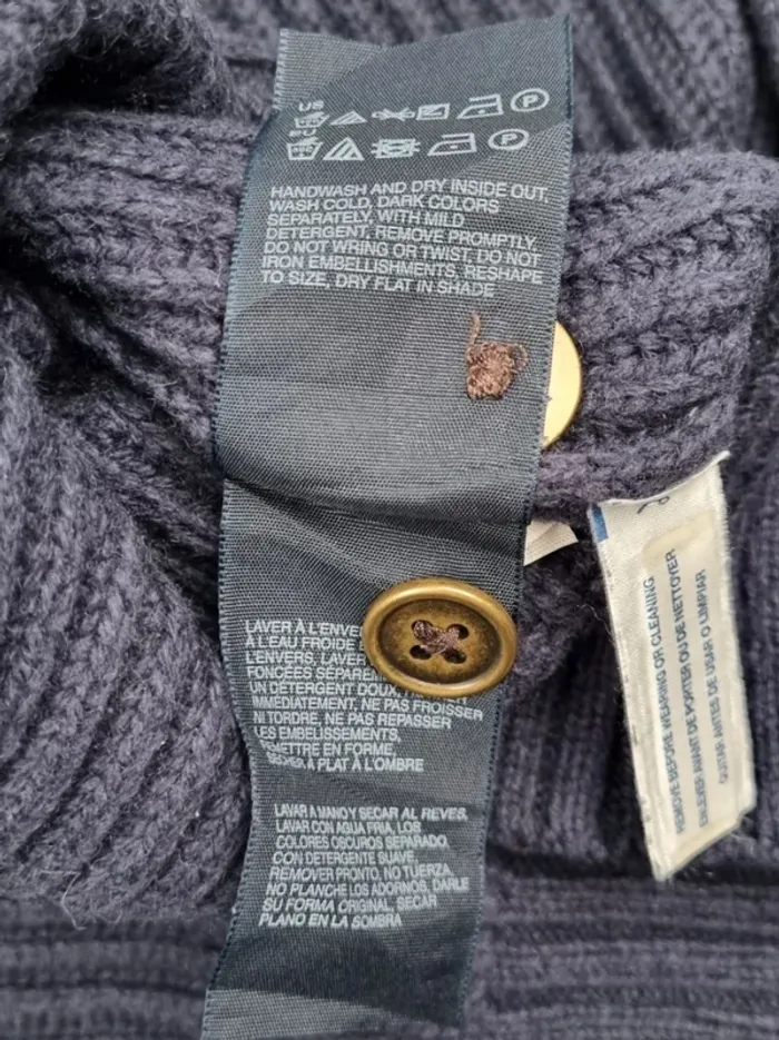 Pull col châle Tommy Hilfiger – Bleu marine – Taille M Hommes (mesures en photos) - photo numéro 8