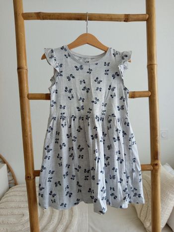Robe grise papillons 🦋 H&M 4 / 6 ans