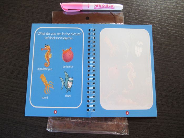 Livre coloriage animaux marins de dessin à l'eau magique + crayon (type aquadoodle) neuf - photo numéro 2