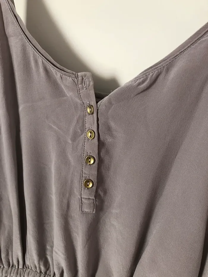 Robe à bretelle gris en soie très bon état Sud Express taille M - photo numéro 6
