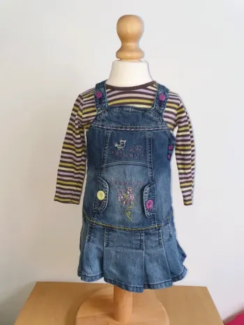 Ensemble robe en jean/ T-shirt ML 18 mois Orchestra