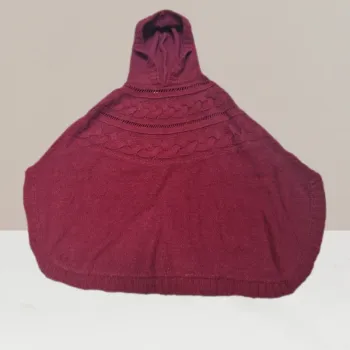 Magnifique poncho en laine violet - NKY - Taille 12 ans