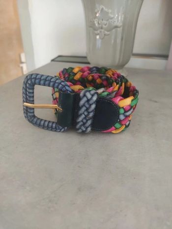 Ceinture Vintage tressée multicolore