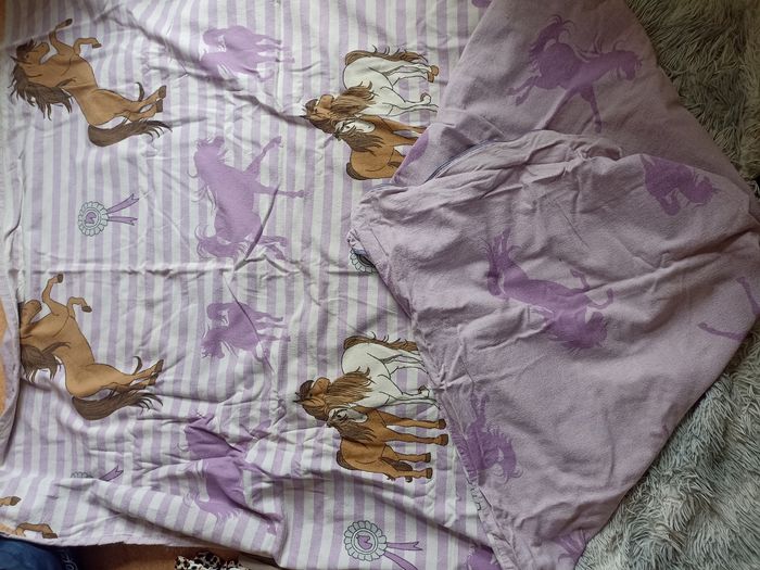 Parure de lit enfant imprimée chevaux - photo numéro 9