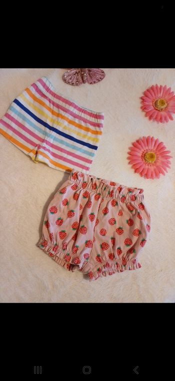 Lot de 2 shorts bébé taille 3 mois