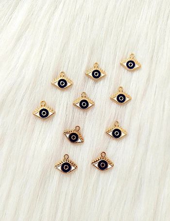 Lot de 10 breloques pendentifs en métal protection mauvais œil nazar