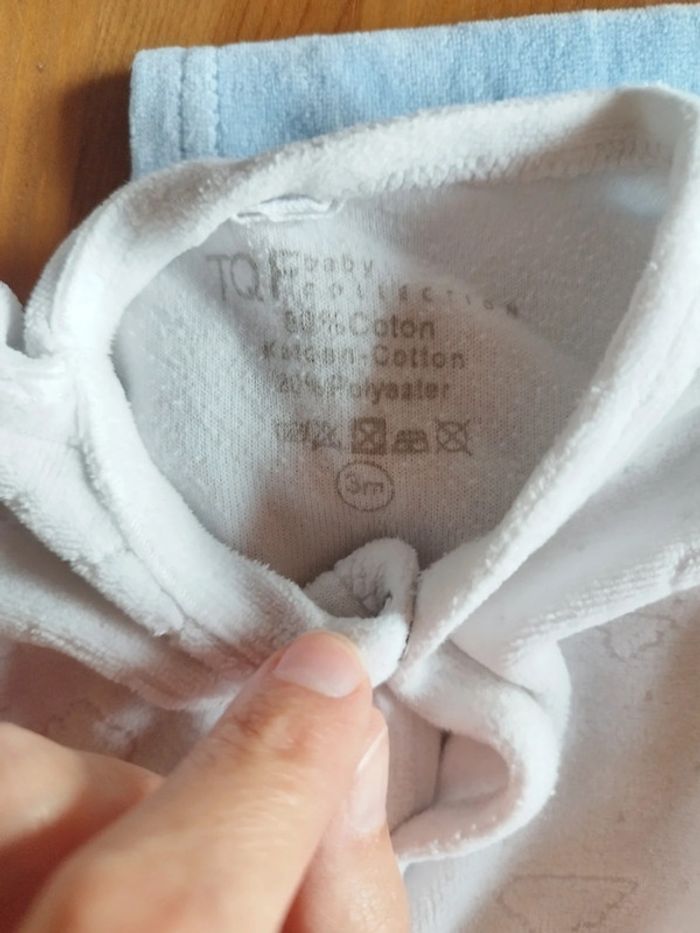 Lot de 2 pyjamas blanc et bleu taille 3 mois - photo numéro 3