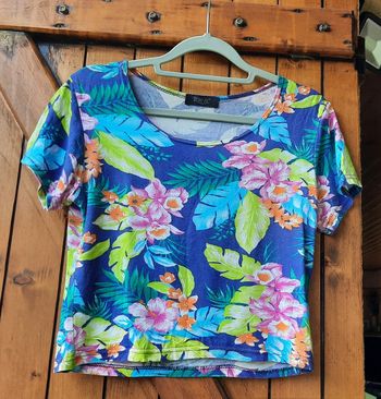 Croc top bleu à fleurs M