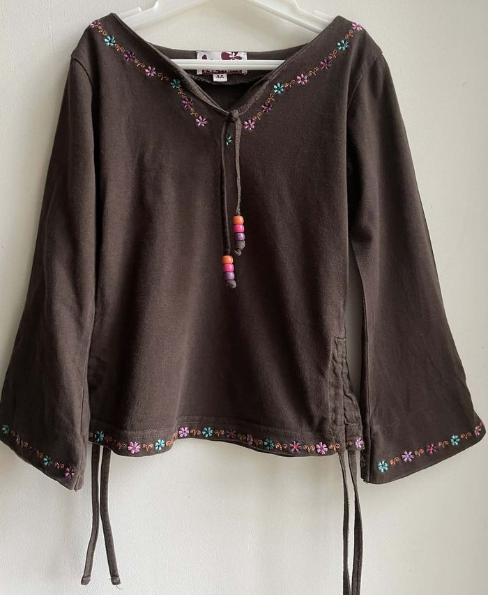 T shirt T 4 ans "Vinyl fraise" manches longues