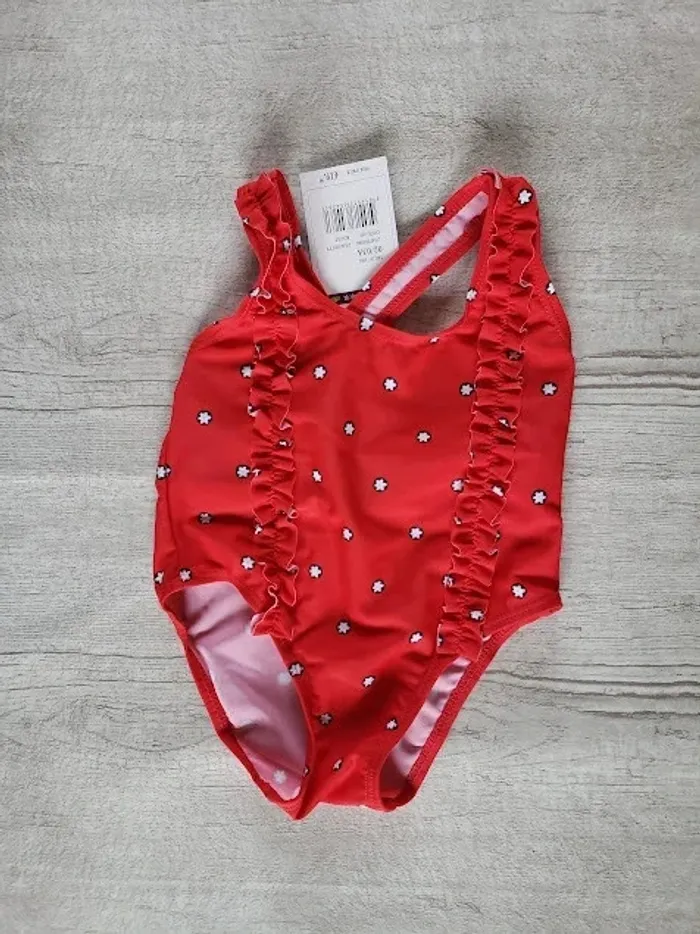 Maillot de bain Sergent Major fille 2/ 3 ans rouge zaizoette