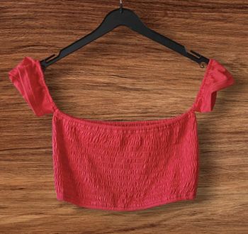 Crop top froncé rouge